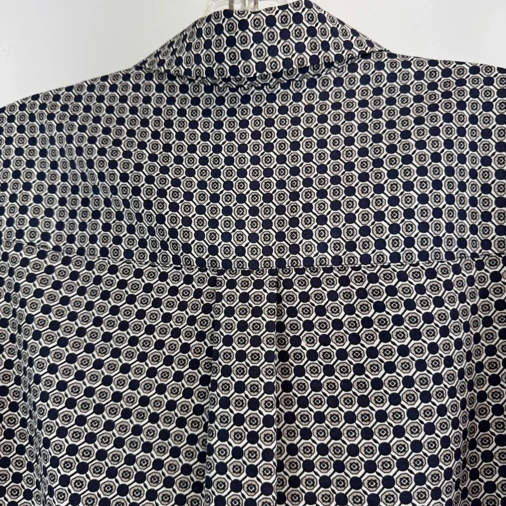 J.Crew Dress Women's 00 Navy Geometric Shirt Dress Sheath‎ Mini